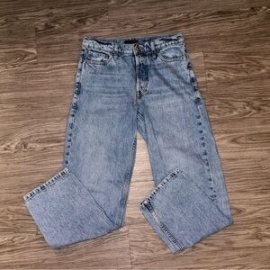 Banana Republic Mid Rise Loose Stovepipe Denim Jeans Women’s Sz 27 P Med Wash